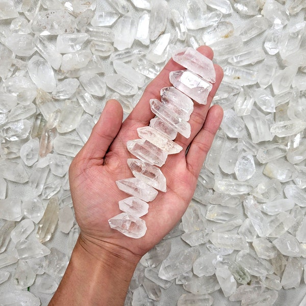 Small Quartz Crystal Points - Tiny Quartz Jewelry Size Stone Bulk Shards - Mini Crystals for Pendants
