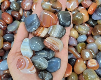 Tumbled Stones Mix - Agates Assorted Lot - Bulk Polished Gemstones & Crystals for Jewelry, Crafting, Wire Wrapping, Crystal Healing