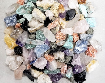 Raw Crystal Chips - Assorted Crystals Bulk - Rough Natural Rocks Mixed Lot Collection