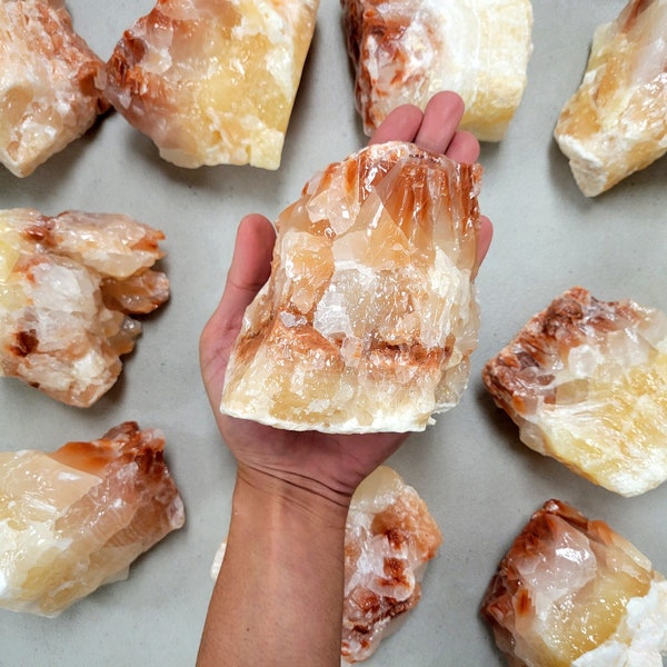 Jumbo Red Calcite Crystal Chunks from Mexico Large Natural Rock for Display Healing and Crafting