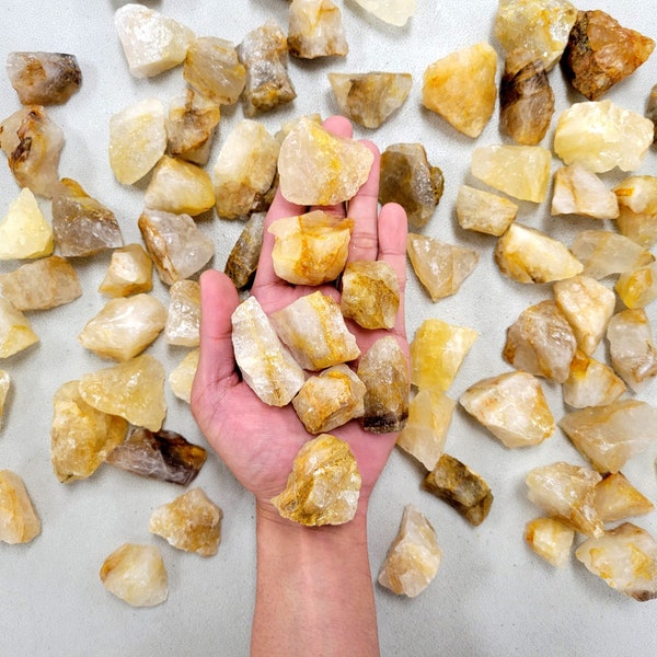 Bulk Golden Healer Quartz Crystal Rough Stones from Madagascar, Bulk Rocks for Tumbling, Wire Wrapping and Healing