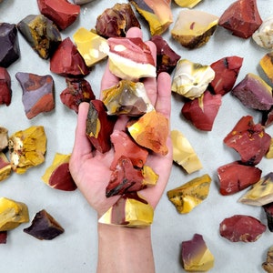 Rough Mookaite Jasper Crystal Stones from India, Bulk Rough Natural Stones for Tumbling & Crafting
