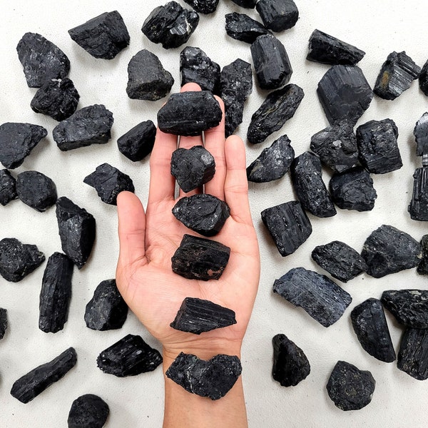Black Tourmaline Rough Stones Bulk - Raw Tourmaline Crystals