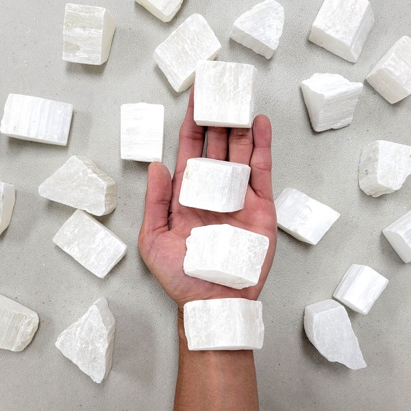 Raw Selenite Crystal Cubes and Chunks