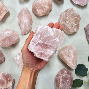 Big Rose Quartz Crystal Chunk Raw Rough Natural Pink Stone for Décor Healing & Gifts