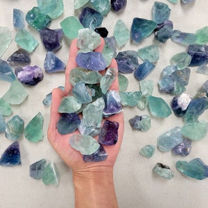 Rough Green Fluorite Crystal Chunks, Bulk Raw Natural Stones & Rocks for Tumbling and Crystal Healing