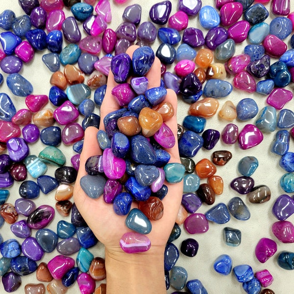 Assorted Tumbled Stones Mixed Lot Agate Polished Crystals Bulk Gemstones for Jewelry Making Crafting & Crystal Healing