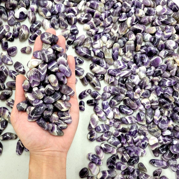 Tumbled Chevron Amethyst Crystals - 1/2 inch to 1.5 inches - Small Amethyst Crystal Tumbles