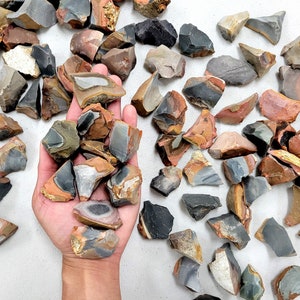 Rough Desert Jasper Stones - Raw Polychrome Jasper Crystals - Bulk Rocks for Tumbling