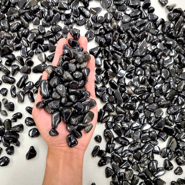 Small Tumbled Black Onyx Stones - 1/4 inch to 1 inch - Tiny Crystals for Candles, Crafting and Jewelry Making