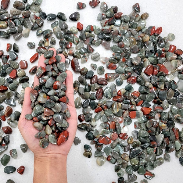 Small Tumbled Bloodstone Crystals - 1/4 inch to 1 inch - Tiny Crystal for Candles, Crafting & Crystal Healing