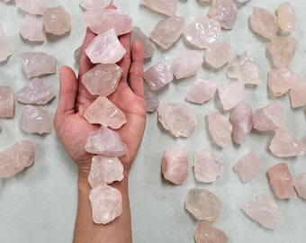 Rough Rose Quartz Crystals Bulk - Raw Stones for Tumbling, Crafting & Crystal Healing