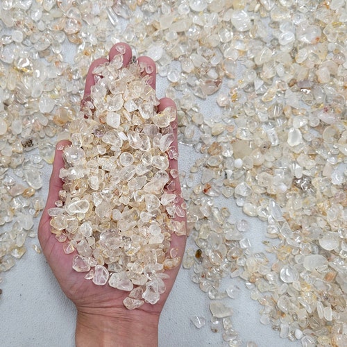 Tumbled Clear Quartz Crystal Chips Bulk Undrilled Gemstone Etsy