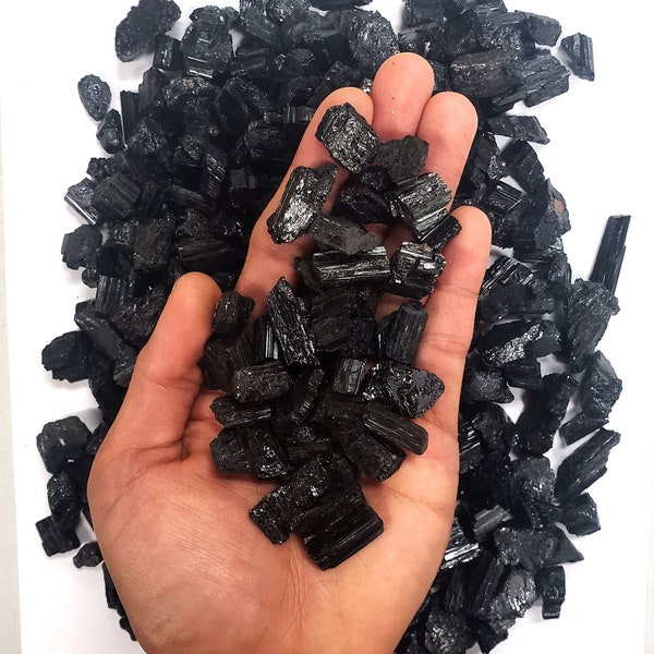 Black Tourmaline Chips - Tiny Black Tourmaline Crystal Pieces - Black Tourmaline Raw