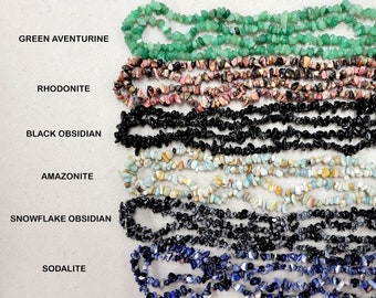 Drilled Crystal Beads Irregular Freeform Gemstone Chips in String for Necklace Bracelets and More