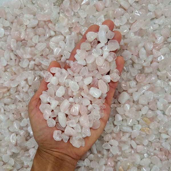 Tumbled Rose Quartz Chips, Tiny Rose Quartz Crystals for Jewelry Making, Crafting & Crystal Healing