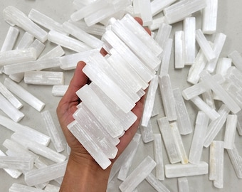 Selenite Sticks - Bulk Wholesale Lot - Selenite Crystal, Gypsum, White Selenite Wands - Assorted Sizes