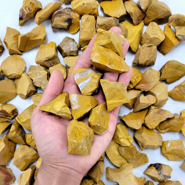 Rough Yellow Jasper Stones, Bulk Raw Crystals for Tumbling, Jewelry Making and Crystal Healing