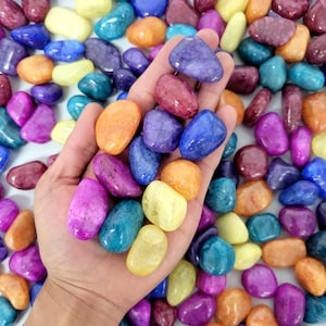 Tumbled Crackle Quartz Stones Mixed Colors Crackled Quartz Colorful Decorative Gemstones