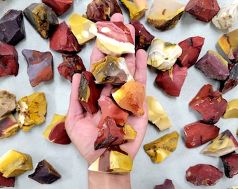 Rough Mookaite Jasper Crystal Stones from India, Bulk Rough Natural Stones for Tumbling & Crafting