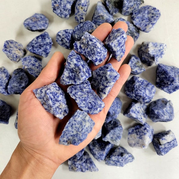 Raw Blue Quartz Crystals AKA Sapphire Quartz, Bulk Rough Gemstones for Tumbling, Crafting & Crystal Healing