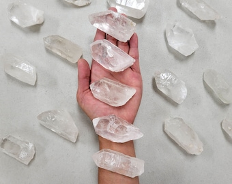1 Lb Lot Natural Clear Quartz Crystal Points - Raw Mineral Specimens From Brazil