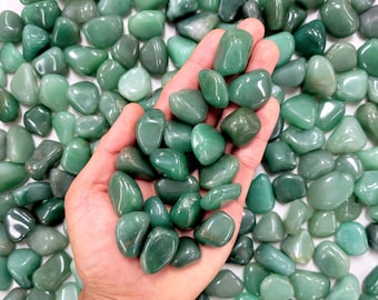 Tumbled Green Aventurine - 1/2 inch to 1 inch - Bulk Tumbled Green Aventurine Crystals - Small Tumbled Stones