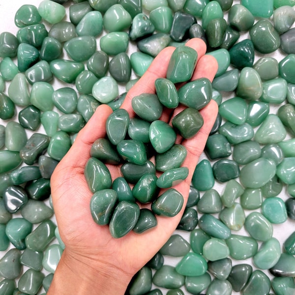 Tumbled Green Aventurine - 1/2 inch to 1 inch - Bulk Tumbled Green Aventurine Crystals - Small Tumbled Stones