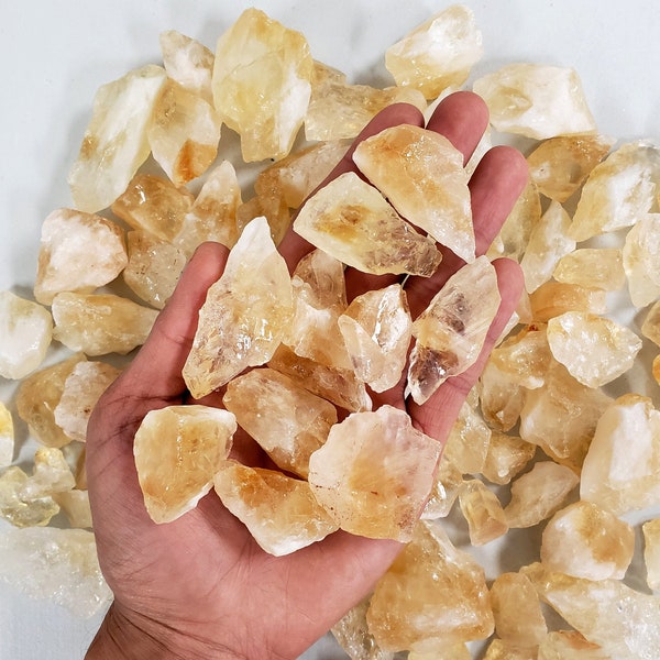Raw Citrine Crystal Chunks - Bulk Wholesale Rough Stones for Cabbing, Jewelry Making, Wicca, Reiki & Crystal Healing