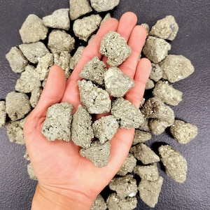 Raw Pyrite Medium Chunks 1&quot; to 2&quot;, Bulk Golden Pyrite Pocado Crystal Stones AKA Fool&#39;s Gold from Peru