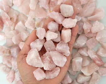 Rose Quartz Crystals - 1" to 2" Medium Chunks - Rough Rose Quartz Stones - Bulk Raw Gemstones