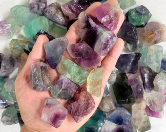 Raw Fluorite Crystals - Bulk Rough Natural Fluorite Stones for Crafting, Tumbling & Crystal Healing
