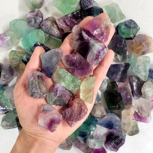 Raw Fluorite Crystals - Bulk Rough Natural Fluorite Stones for Crafting, Tumbling & Crystal Healing