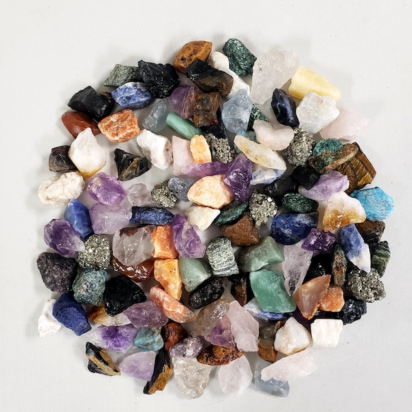 Raw Crystal Chunks - 1" to 2" Assorted Crystals Bulk - Rough Natural Gemstones Mixed Lot Collection