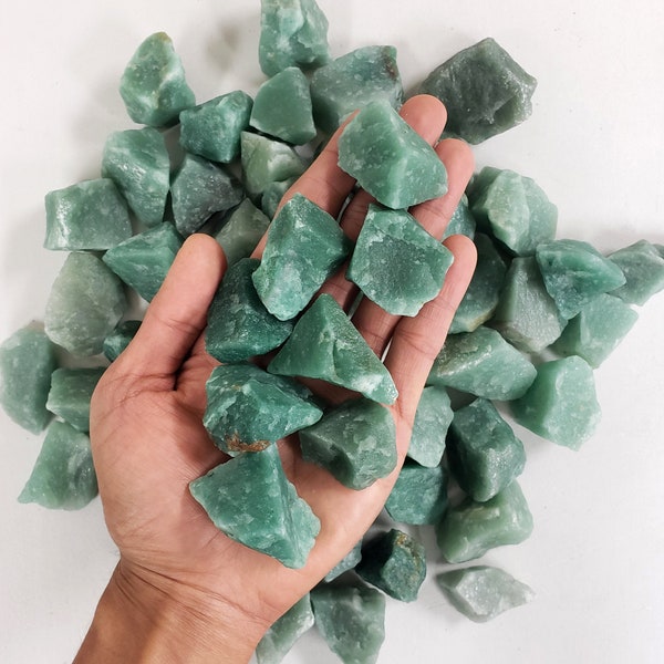 Green Aventurine Crystal - Raw Natural Stone Bulk Wholesale - Green Aventurine Stones for Tumbling, Cabbing, Wicca & Crystal Healing