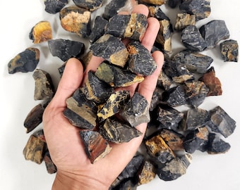 Black Onyx Stones - Bulk Raw Rough Natural Black Stone - Raw Crystals for Tumbling, Cabbing, Wicca, Reiki & Crystal Healing
