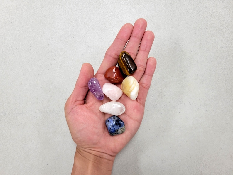 Tumbled Chakra Crystal Set 7 Seven Healing Stones Mini Kit - Etsy