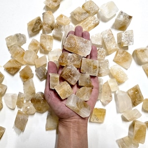 Caramel Calcite Raw Natural Crystals Rough Bulk for Tumbling Healing Bag Charms & Crafting