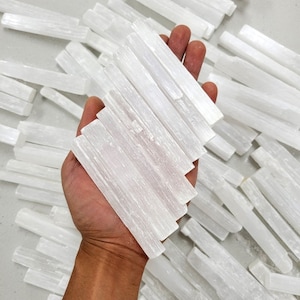 4" inch Selenite Sticks, Bulk Raw Selenite Crystal Wands, Wholesale Crystals Supply