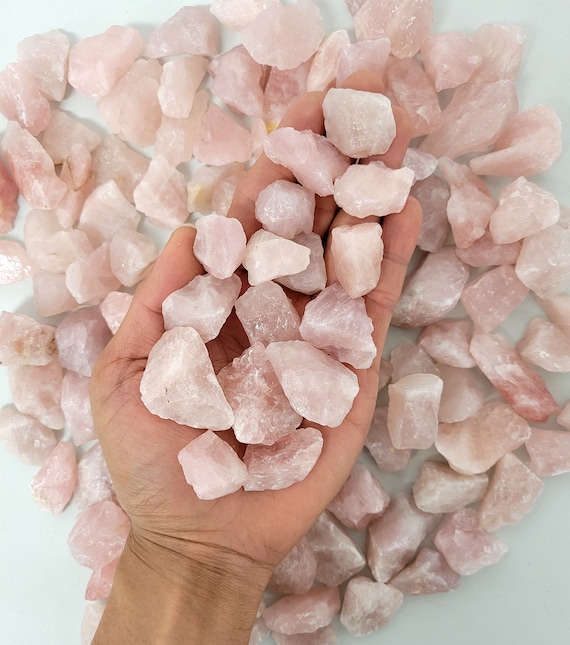 Raw Rose Quartz Chunks - 2 sizes Raw Rose Quartz Chunks - 2 sizes