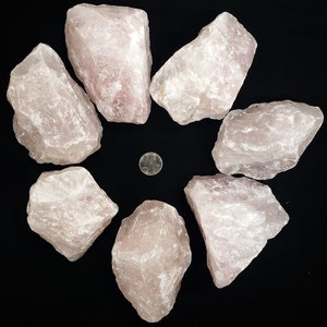 Big Rose Quartz Crystal Chunk Raw Rough Natural Pink Stone for Décor ...