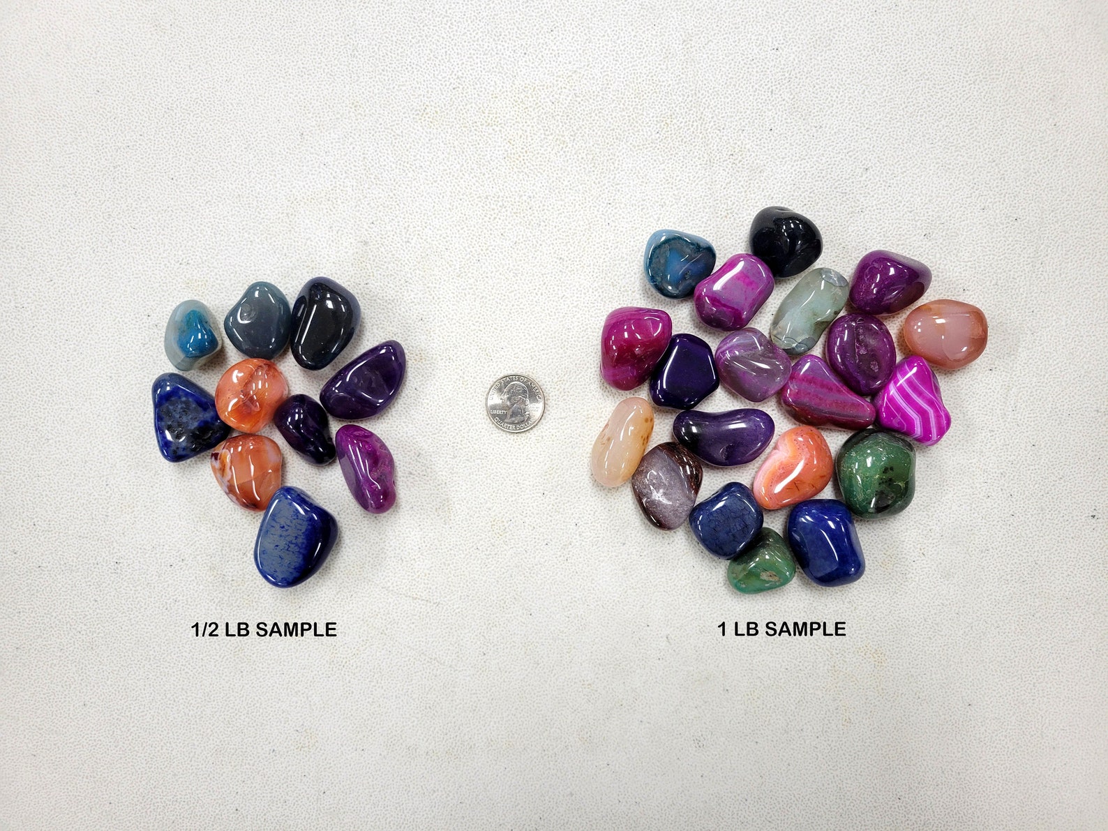 Shiny Tumbled Agate Stones Dyed Colorful Crystals Bulk Rocks for Vase ...