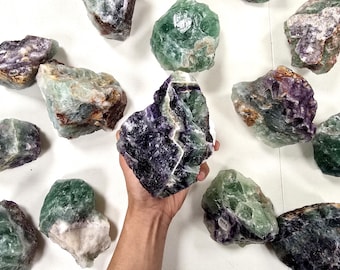 Large Fluorite Crystal Chunks, Raw Fluorite Lapidary Rocks