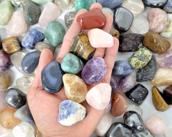 Tumbled Stones Bulk - Large Size Polished Crystal Gemstones - Assorted Mixed Tumbled Stones