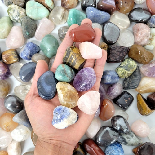 Tumbled Stones Bulk Large Size Polished Crystal Gemstones Etsy