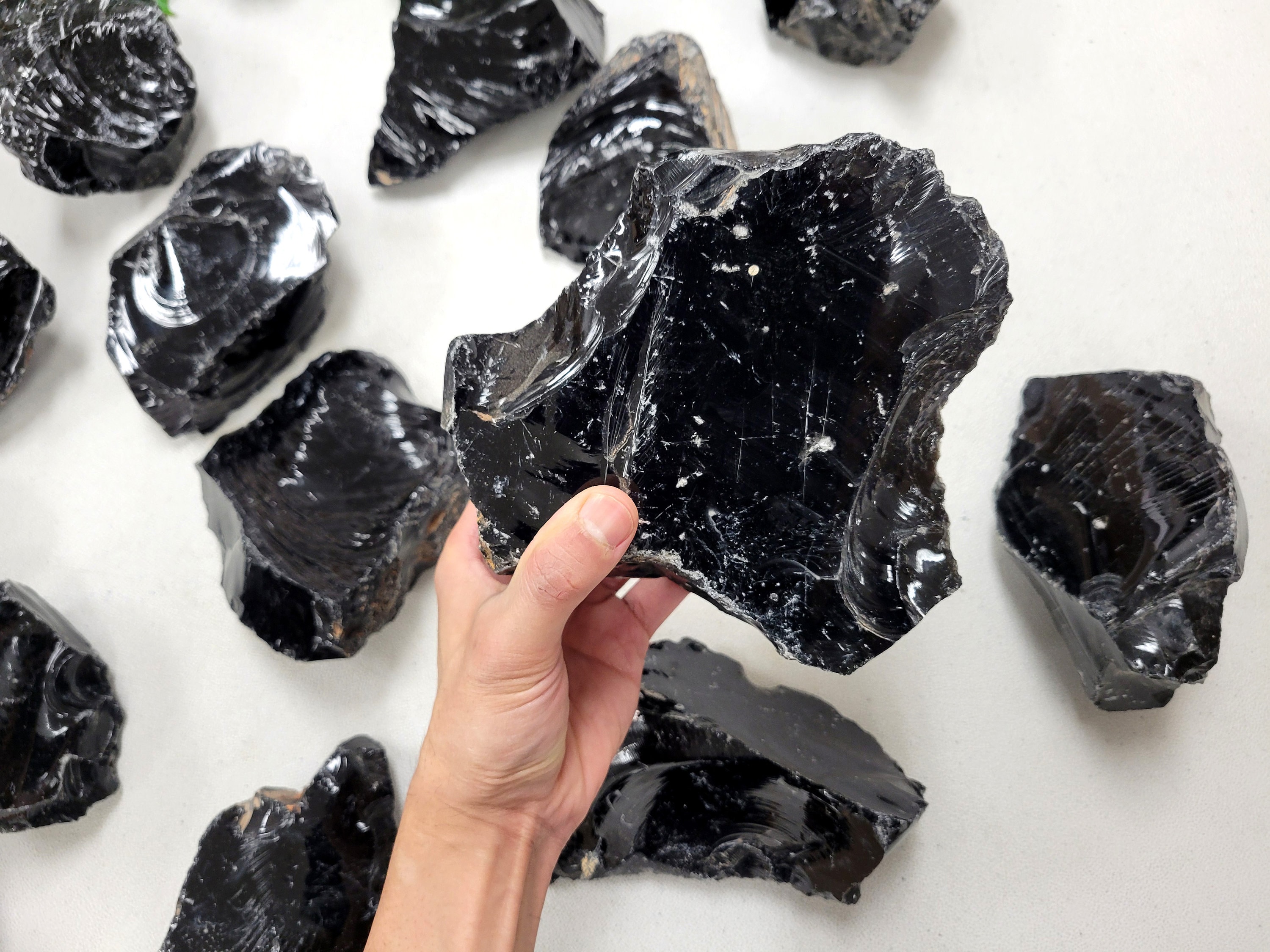 Black Obsidian Stone - Large Black Obsidian Chunk - Black