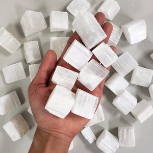 Selenite Crystal Cubes - Bulk Selenite Chunks - Selenite Gypsum Stones from Morocco