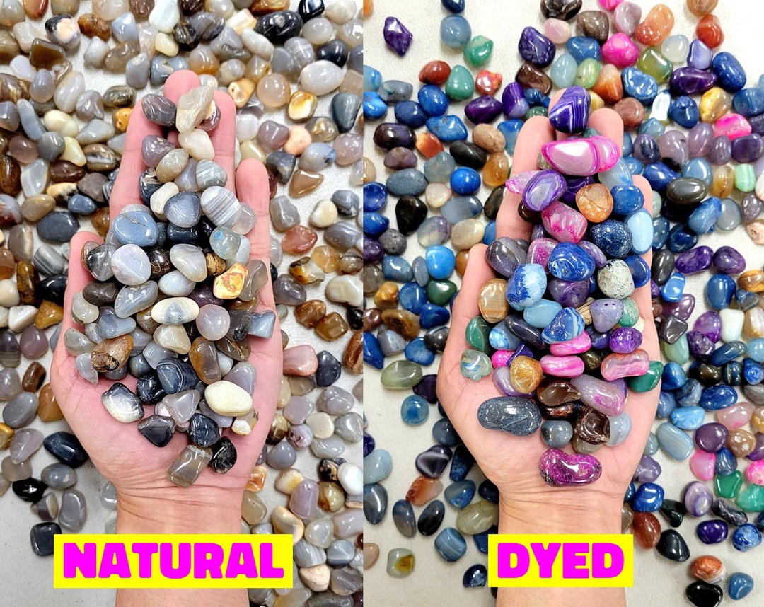thumbnail image 2 of Natural & Dyed Colorful Tumbled Gemstones – Mixed Crystals, Bulk Gems – Tumbled & Polished, From Brazil 2 of 4