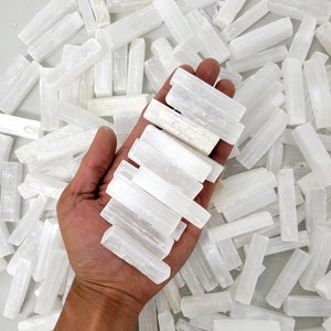 Mini Selenite Sticks Bulk - 2" to 2.5" Pieces - Small Selenite Crystal Wands & Sticklets