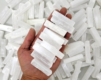 Mini Selenite Sticks Bulk - 2&quot; to 2.5&quot; Pieces - Small Selenite Crystal Wands & Sticklets